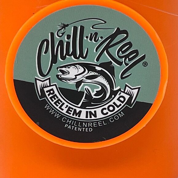 Chill-N-Reel Fishing Can Cooler Kit Hard Shell Drink Koozie Orange New Unsealed - Picture 8 of 12